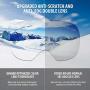 Qinner OTG Ski Goggles-Anti Fog UV Protection Snowboard Goggles with Free Ski Mask-Helmet Compatible Dual Lens Snow Goggles for Men Women Youth