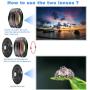 Phone Camera Lens for iPhone and Android, Wide Angle & Macro Lens (Screwed Together) Cell Phone Lens for iPhone X XR XS Max 8 7 6S Plus Samsung S9 S8 and Android Phone (New Black)