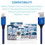 WUYA iPhone Charger MFi Certified 5Pack 3FT/3FT/6FT/6FT/10FT Nylon Woven High Speed Data Sync Lighnting Cable Compatible iPhone 11 Pro Max X XS XR 8 7 6 6S Plus SE 5C and More