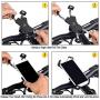 visnfa New Bike Phone Mount with Stainless Steel Clamp Arms Anti Shake and Stable 360° Rotation Bike Accessories/Bike Phone Holder for Any Smartphones GPS Other Devices Between 4 and 7 inches