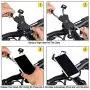 visnfa New Bike Phone Mount with Stainless Steel Clamp Arms Anti Shake and Stable 360° Rotation Bike Accessories/Bike Phone Holder for Any Smartphones GPS Other Devices Between 4 and 7 inches