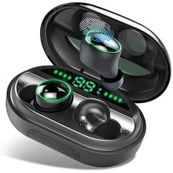 Donerton Wireless Earbuds, Bluetooth 5.0 Headphones IP8 Waterproof Earbuds, 80 Playtime, in Ear Headphones with Mic, Deep Bass Ear Pods 3D Stereo, Noise Canceling, Sports, Work Out, Easy Pairing