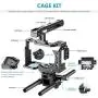 Neewer Camera Video Cage Rig Compatible with Sony A7RIII/A7III Camera, with Top Handle Grip and Cold Shoe Mount, Aviation Aluminum Design for Video Film Movie Making