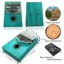 LVOW Kalimba Thumb Piano 17 Keys Portable Finger Piano African Mbira Gift for Kids Adult Beginners Professional(Blue) LVOW Kalimba Thumb Piano 17 Keys Portable Finger Piano African Mbira Gift for Kids Adult Beginners Professional(Blue)