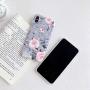 YeLoveHaw iPhone Xs Case for Girls, Flexible Soft Slim Fit Full-Around Protective Cute Shell Phone Case Cover with Purple Floral and Gray Leaves Pattern for iPhone X/XS 5.8 Inch (Pink Flowers)