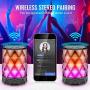 LED Portable Bluetooth Speakers with Lights, LFS Night Light IPX5 Waterproof Speakers, Color Change Diamond Shape Computer Speaker, Built-in Mic,TF Card and TWS, for iPhone Samsung Gaming Christmas