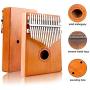 Kalimba 17 Keys,Thumb Piano with Study Instruction and Tune Hammer,Solid Mahogany Wood Portable Finger Piano African Wood Mbira Sanza Musical Instrument Gifts for Kids Adult Beginners Professionals