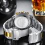 Mens Watches Chronograph Stainless Steel Waterproof Date Analog Quartz Fashion Business Wrist Watches for Men