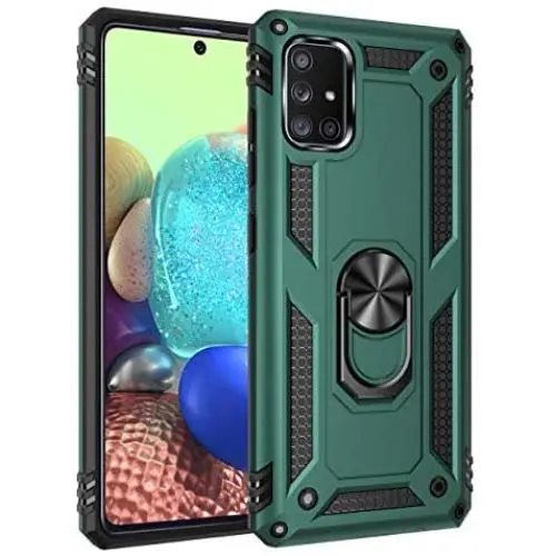 Case for Galaxy A71 5G, Extreme Protection Armor Dual Layer Protective Cover 360 Degree Swivel Ring Kickstand for Samsung Galaxy A71 5G 6.7" Green Case for Galaxy A71 5G, Extreme Protection Armor Dual Layer Protective Cover 360 Degree Swivel Ring Kickstand for Samsung Galaxy A71 5G 6.7" Green