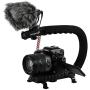 RØDE VideoMicro + CAM CADDIE Scorpion JR - Compact On Camera Microphone with Ryocote Lyre Shock Mount + Hand Held Support