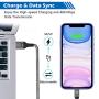 Phone Charger Cable 6 FT with Wall Plug, WHIRELEAST Braided Long Phone Charging Cord + Dual USB Wall Charger Block Adapter Compatible with iPhone 11/11 Pro Max/XS/XR/X/8/7/6 Plus, iPad (4-Pack)
