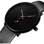 Mens Watches Ultra-Thin Minimalist Waterproof-Fashion Wrist Watch for Men Unisex Dress with Leather Band