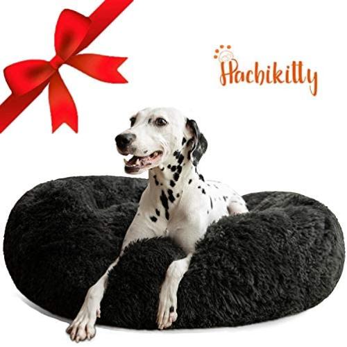 HACHIKITTY Dog Beds Calming Donut Cuddler, Puppy Dog Beds Large Dogs, Indoor Dog Calming Beds Large