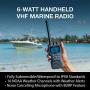 Cobra MR HH350 FLT Handheld Floating VHF Radio – 6 Watt, Submersible, Noise Cancelling Mic, Backlit LCD Display, NOAA Weather, Memory Scan, Grey