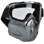 Keenso Motorcycle Goggles Mask, Unisex Outdoor Helmet Goggles Detachable Face Mask UV Protection Anti-Fog Windproof Adjustable Goggles for Motocross Riding Cycling Racing