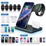 MITERV Wireless Charger, 3 in 1 Qi-Certified Fast Charging Dock Station for iPhone 11/11 Pro Max/XR/XS/X/8/8P Nightstand Mode for Apple Watch Series 5/4/3/2/1 Airpods Pro/2/1 (Black)