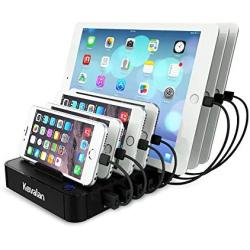 Kavalan 7 Port USB Charging Station Dock with 2 PD Charging Port, Charging Organizer Universal Desktop Tablet & Smartphone Multi-Device Charger Hub