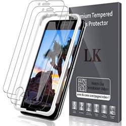 [3 Pack] LK Screen Protector for New iPhone SE 2020 / iPhone SE2 / iPhone 7 / iPhone 8, [Tempered Glass] [Case Friendly] [Alignment Frame Easy Installation] [3D Touch]