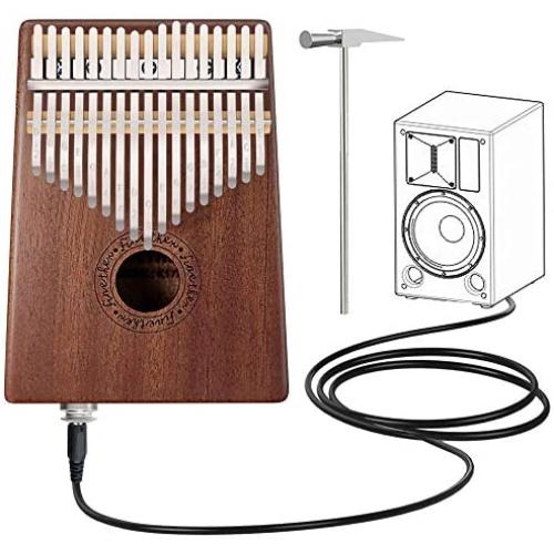 Kalimba 17 Keys Thumb（Piano with Pick up Jack） Mahogany Koa Wood Mbira Sanza Finger Piano Tune Hammer Gift for Kids Adult Beginners Professional Musical Instruments