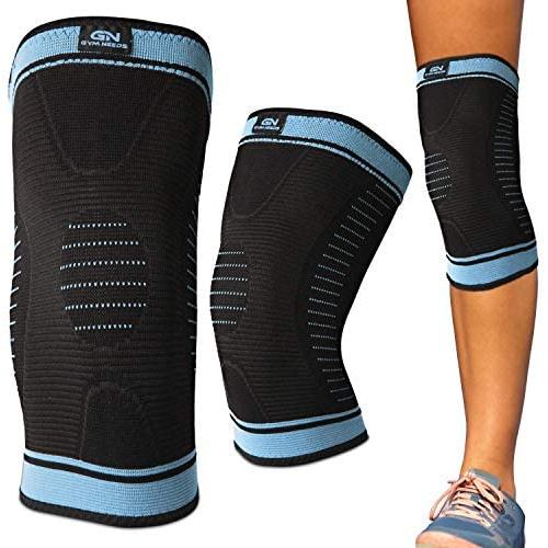 Gym Needs Knee Sleeve Support Brace - Best Men & Women Compression for Running, Crossfit, Recovery, Basketball, Lifting, Gym, Pain Relief, Stays in Place