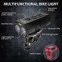 TESECU LED Bike Light USB Rear Bicycle Light Rechargeable Bike Tail Light and Front Light Set Bright Cycle Headlight with 5000mAh 1300 Lumen Fits All Mountain & Road Bike, Waterproof