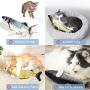LECHONG 2 Pack Electric Moving Fish Cat Toys for Indoor Cats, Realistic Interactive Cat Toys Wagging Fish Cat Toy Catnip Kicker Toys Funny Kitten Toy for Biting Chewing and Kicking