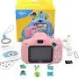 I-SEE Kids Camera, Digital Video Mini Camera, Soft Silicone Mini Learning Toy Cameras, Rechargeable Children Duo Selfie Camera for Age 4 5 6 7 8 9 10 Years Old Boys Girls, Pink
