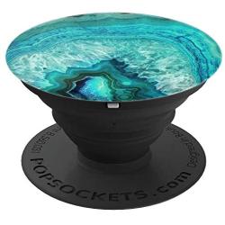 Teal Marble Agate Design PopSockets Grip and Stand for Phones and Tablets