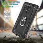 LG Stylo 5 Case, LG Stylo 5 Plus Case, LG Stylo 5V Case with Tempered Glass Screen Protector [2Pack], Jshru Military Grade Protective Phone Case with Ring Car Mount Kickstand for LG Stylo 5X Black