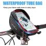 Emoly Bike Phone Mount Bags - Premium Bicycle Front Frame Bag, Waterproof Bike Pouch Bag with Headphone Hole for Smartphone Below 6 inch - Red