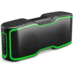 AOMAIS Sport II Portable Wireless Bluetooth Speakers 20W Bass Sound, 15H Playtime, Waterproof IPX7, Stereo Pairing, Durable Design Backyard, Outdoors, Travel, Pool, Home Party Green