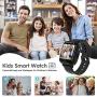 【Kids Smartwatch】- Children‘s Smart Watch Phone, 10 Can Be Set Name SOS Two-Way Calling Music Player Games HD Camera Alarm Clock Calculator Set Wallpaper for Free, Suitable for Teenagers 4-12y(Black)