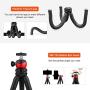 Phone Tripod, Portable Cell Phone Camera Tripod Stand with Wireless Remote, Flexible Tripod Stand for Selfies/Vlogging/Streaming/Photography Compatible with iPhone, Android Phone, Sports Camera GoPro