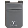 MONCA Credit Card [Double Secure] Holder Stick on Wallet Discreet ID Holder Lycra Spandex Card Sleeves [Lid & Pocket] iPhone 6s 7 Samsung Galaxy s8 and Blu Smartphones (Dark Grey)