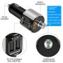 Sumind Car Bluetooth FM Transmitter, FM Radio Adapter Transmitter, 5V/ 3.4A Dual USB Ports Charger Compatible iPhone and Android Smartphones, Hands-free Calling, U-disk MP3 Player(Pattern 1)