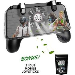 iDub Mobile Gaming Controller - Game Phone Grip with Joystick, Power Bank Charger, Cooling Fan - Android, iPhone Gamer Accessories - Finger Triggers for PUBG, Fortnite, Battle Royale, Shooting Games