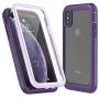 Eonfine iPhone X Case/iPhone Xs Case, Built-in Screen Protector Real 360° Full Body Protection Heavy Duty Shockproof Rugged Cover Skin for iPhone X/Xs 5.8inch (Purple/Clear)
