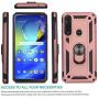 CasemartUSA Phone Case for [Motorola Moto G Power (XT2041)], [Ring Series][Rose Gold] Full Rotating Metal Ring Cover with Kickstand (Tracfone, Straight Talk, Simple Mobile, Consumer Cellular)