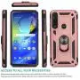 CasemartUSA Phone Case for [Motorola Moto G Power (XT2041)], [Ring Series][Rose Gold] Full Rotating Metal Ring Cover with Kickstand (Tracfone, Straight Talk, Simple Mobile, Consumer Cellular)