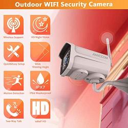 Outdoor Security Camera, 1080P WiFi Camera Surveillance Cameras, IP Camera with Two-Way Audio, IP66 Waterproof, Night Vision, Motion Detection, Activity Alert, Deterrent Alarm - iOS, Android