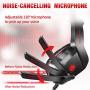 Xbox One Gaming Headset, PHOINIKAS H1 Wired Gaming Headset for PS4, PC, Laptop, Mac, iPad, Nintendo Switch Games, Over Ear Headphone with Microphone, Bass 5.1 Surround, LED Light, Gift for Kids (Red)