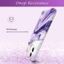 RXKEJI iPhone 11 Case Marble Bling Sparkle Glitter with Cell Phone Ring Holder Stand Finger Kickstand Phone Grip Heavy Drop Protection Shock Absorption Cover Case for iPhone 11 6.1 inch Purple