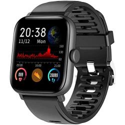 RUNDOING 1.54 inch Full Touch Screen Smart Watch for Android iOS Phones IP68 Waterproof,Fitness Tracker with Sleep/Heart Rate Monitor,Step/Calorie Counter,Smartwatch for Women Men Girls