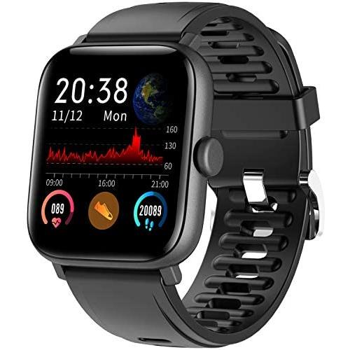 RUNDOING 1.54 inch Full Touch Screen Smart Watch for Android iOS Phones IP68 Waterproof,Fitness Tracker with Sleep/Heart Rate Monitor,Step/Calorie Counter,Smartwatch for Women Men Girls