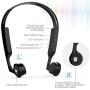 Bone Conduction Headphones Wireless Bluetooth Stereo Headset Over Ear Sweatproof Earphone with Microphone for Sports (Black+Blue)