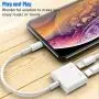 Headphone Adapter & Splitter for iPhone, 4 in 1 Earphone Audio & Charger for iPhone SE/11/11 Pro/11 Pro max/X/XR/XS/8/7, Compatible All iOS Systems