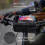 Bicycle Handlebar Front Frame Bag - Transparent Waterproof Touch Screen Mobile Phone Bag, and Reflective Stripe Polyester Bag, Safe Night Riding for Road Mountain Bike Outdoor