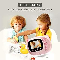 Oumij1 Mini Kids Camera - 24MP Children Digital Camera - Photos Printer - Printing Take Photos - Instantly Prints Photos - DIY Graffiti Video Recorder - USB Charging(Pink)