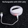 Selfie Light for iPhone & Android，LVYOUIF Portable Clip on Ring Selfie Light Flash with 36 Rechargeable LED for Phone Laptop iPad Photography Camera Video Girls Makeup(White)