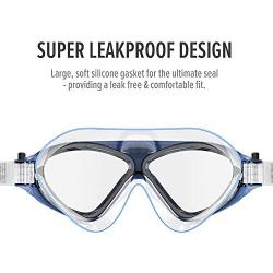 OutdoorMaster Swim Mask - Wide View One-Piece Swimming Goggles Super Leakproof Design, 100% UV Protection, Anti-Fog Coating & Free Protective Case Men, Women & Youth